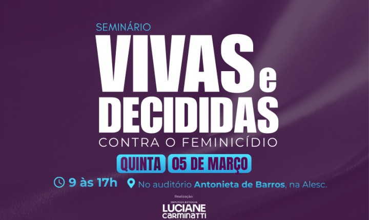 Evento inédito debate feminicídios em SC