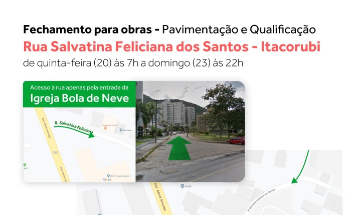 Trecho de rua no bairro Itacorubi será fechado a partir do feriado