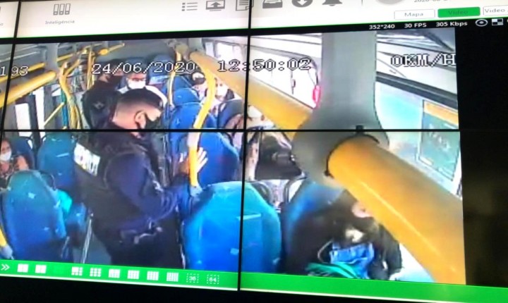 Caso de polícia: passageira se recusa a usar máscara dentro do ônibus na Capital