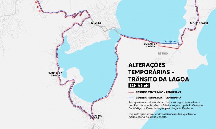 Lagoa da Conceição terá bloqueios noturnos