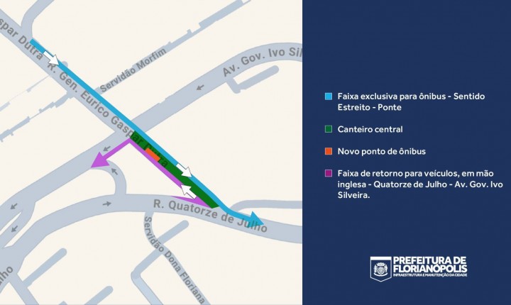 Faixa exclusiva de ônibus muda trânsito no Estreito