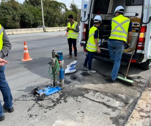 TCE/SC fiscaliza SC-401 e avalia qualidade do asfalto