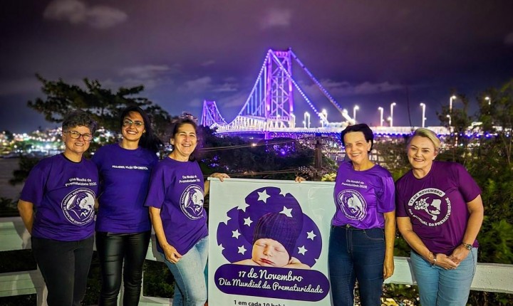 Iluminação roxa na Hercílio Luz reforça alerta nacional