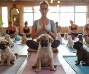 Puppy Yoga reúne bem-estar e adoção em Floripa