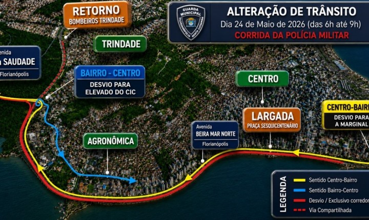Corrida da PM muda trânsito na Beira-Mar