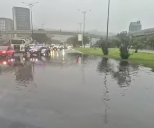 Chuva alaga acesso à Ponte Colombo Salles