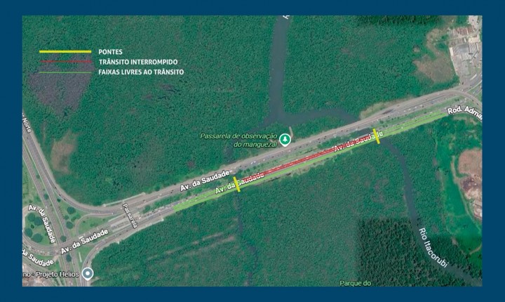 Avenida da Saudade terá interdição por 45 dias