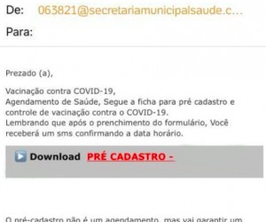 Novo golpe via email