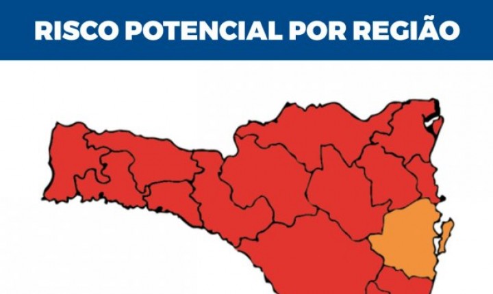 Coronavírus em SC: Matriz de risco aponta 15 regiões  ainda em risco gravíssimo e Grande Florianópolis em situação grave