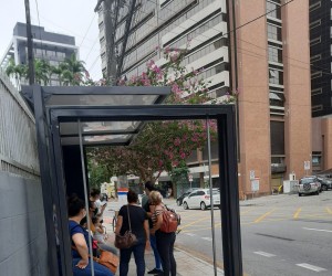 Uma moldura no meio da calçada