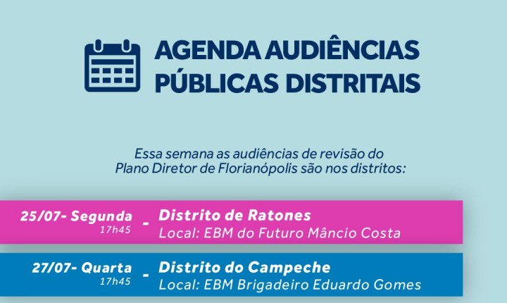 Audiências Públicas distritais chegam à última semana