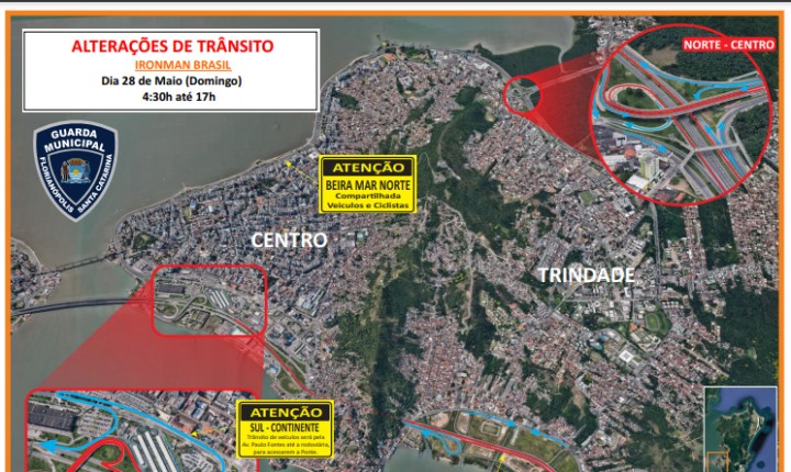 Trânsito será alterado devido ao Ironman, neste domingo, 28