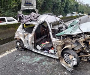 Cadeirinha salva vida de criança na BR-101