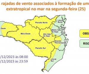 Ciclone Extratropical se forma próximo a costa do RS e do Litoral Sul de SC
