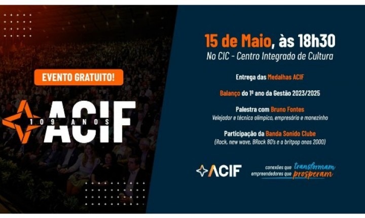 ACIF celebra 109 Anos com palestra, homenagens e solidariedade
