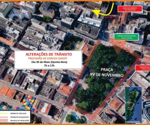 Confira as mudanças no trânsito devido ao feriado de Corpus Christi