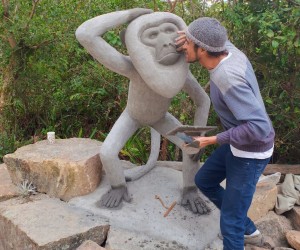Lagoa do Peri ganha monumento para celebrar fim da extinção local do bugio-ruivo