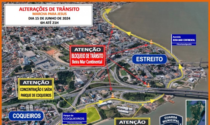 Entenda as mudanças no trânsito da região continental de Florianópolis neste sábado