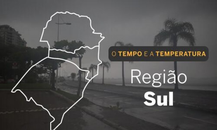 Alerta de tempestades para boa parte da região Sul nesta segunda-feira (17)