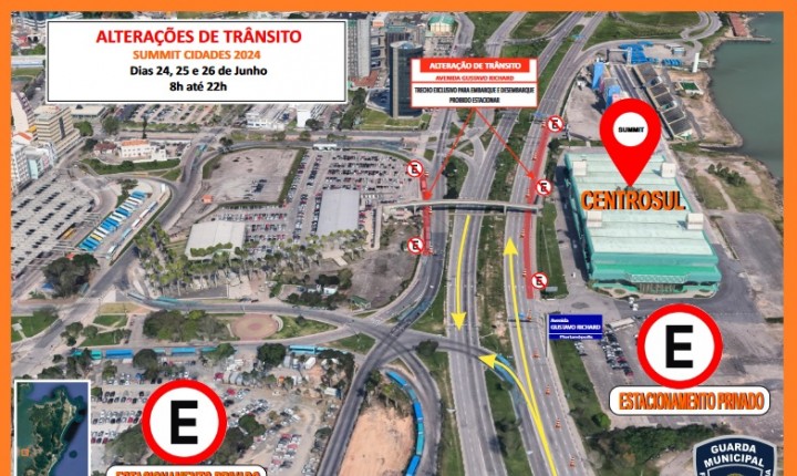 Confira as alterações de trânsito em frente do CentroSul durante Summit Cidades